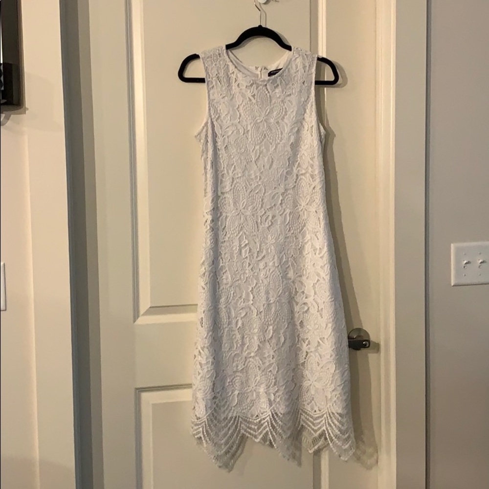 White Lace Embroidered Dress